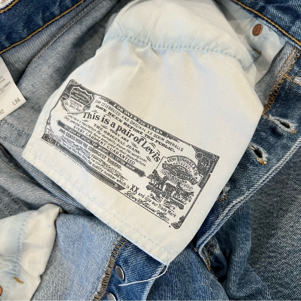 Levi Levi’s Men 32x34 Blue Denim Jeans 501 XX  VTG Vintage Cotton  Button Pants, - Picture 13 of 16
